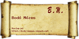 Bodó Mózes névjegykártya